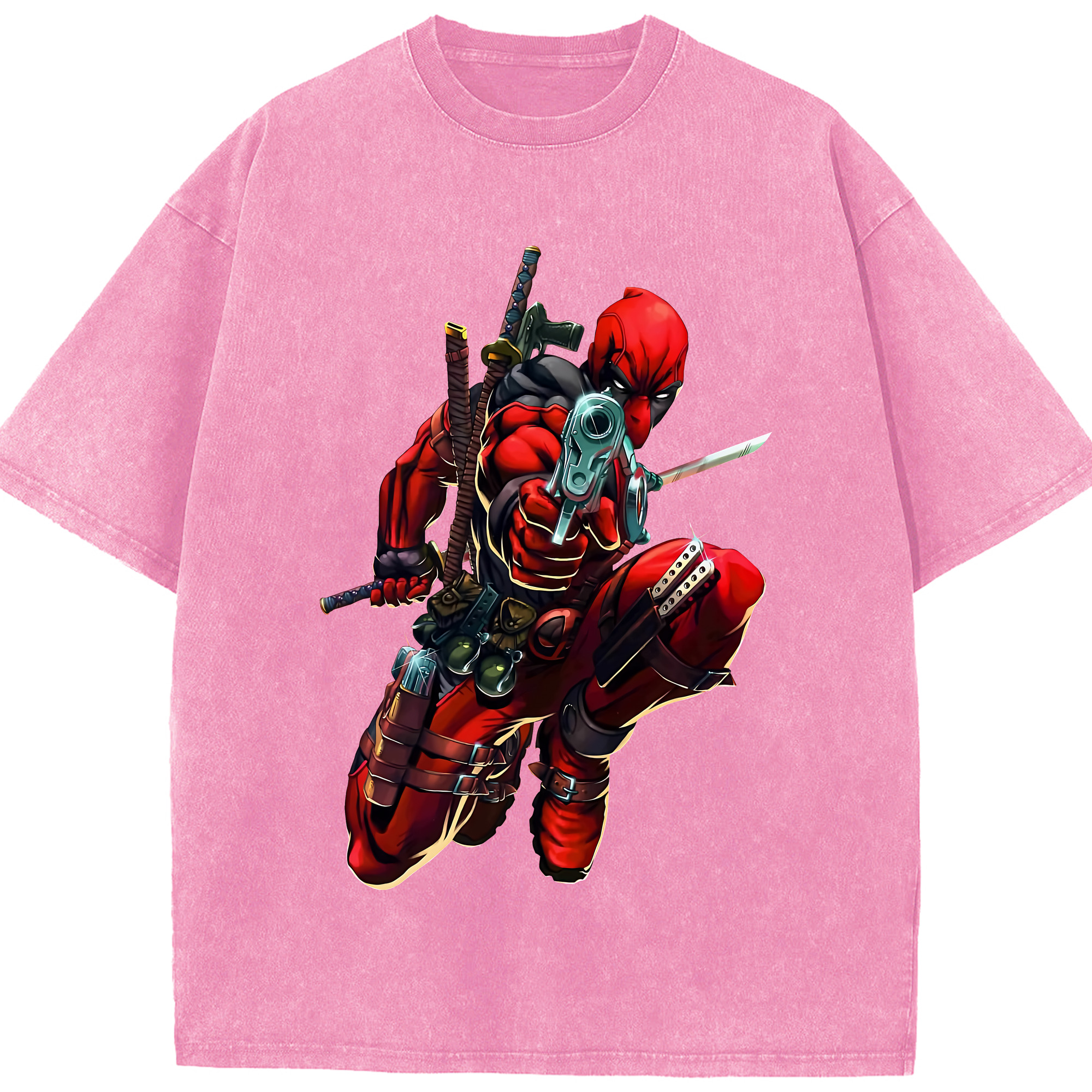 （画像用） Deadpool デッドプール 綿100% ヴィンテージ風 半袖Tシャツ（フロントプリント）